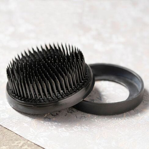 【Black Kenzan Series】Round Floral Arranger Frog Flower Fixed Tools Japanese Floral Pins Holder with Rubber Base for Ikebana Arrangement, Plant Fixation (2inch/50mm Black Kenzan) in Saudi Arabia