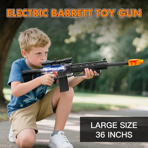 مسدس لعبة واقعي لسهام نيرف - بندقية قنص كهربائية مسدس إسفنجي أوتوماتيكي مع نطاق 100 رصاصة ناعمة و3 مجلات للأطفال من سن 6 إلى 12 عامًا، لعبة داخلية وخارجية لصحراء الأطفال البالغين in Kuwait