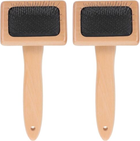 NUOBESTY 2pcs Wool Felting Spinning Crafts Tools Wooden Handle Slicker Brush for Needle Felting Supplies Pet Grooming Cat Shedding in Saudi Arabia
