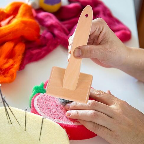 NUOBESTY 2pcs Wool Felting Spinning Crafts Tools Wooden Handle Slicker Brush for Needle Felting Supplies Pet Grooming Cat Shedding in Saudi Arabia