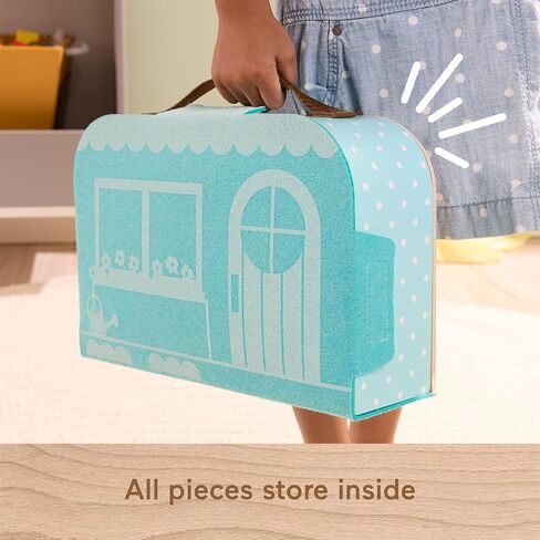 Fisher-Price Wood Pretend Play Toy Dollhouse Carry Along, 15-Piece Wooden Portable Playset for Travel Preschool Kids Ages 3+ Years in Saudi Arabia
