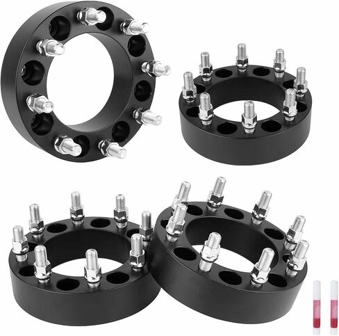 8x6.5 to 8x170 2 inch Wheel Spacers 126.15mm Bore for 1980-1998 Ford F250 F350, 1992-2007 E250 E350 Econoline, 9/16"-18 Studs 8 Lugs Wheel Adapters fits 1995-2010 Dodge Ram 2500 3500, Set of 4 in Saudi Arabia