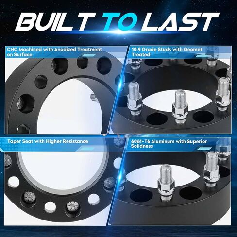 8x6.5 to 8x170 2 inch Wheel Spacers 126.15mm Bore for 1980-1998 Ford F250 F350, 1992-2007 E250 E350 Econoline, 9/16"-18 Studs 8 Lugs Wheel Adapters fits 1995-2010 Dodge Ram 2500 3500, Set of 4 in Saudi Arabia