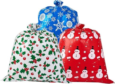sishunhang 3PCS Large Christmas Gift Bags 44"x33" Jumbo Extra Large Gift Bags,Big Xmas Present Bags,Santa Big Holiday Gift Bags For Christmas Party Supplies in Saudi Arabia