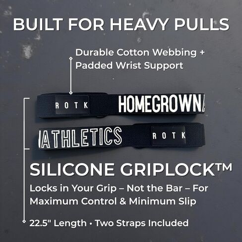 Weight Lifting Straps – 22" Padded Deadlift Wrist Straps (Pair) – Heavy-Duty Cotton Lifting Straps for Powerlifting, Gym & Strength Training in Kuwait