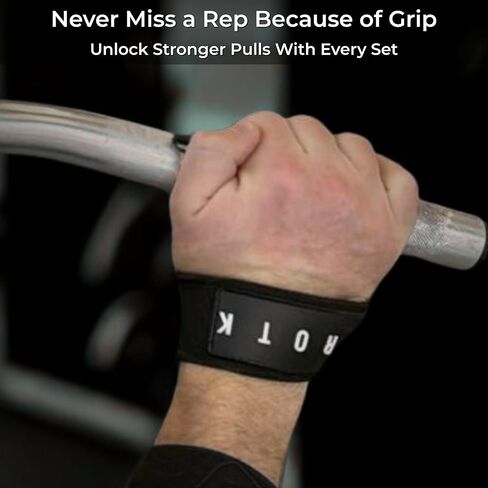 Weight Lifting Straps – 22" Padded Deadlift Wrist Straps (Pair) – Heavy-Duty Cotton Lifting Straps for Powerlifting, Gym & Strength Training in Kuwait