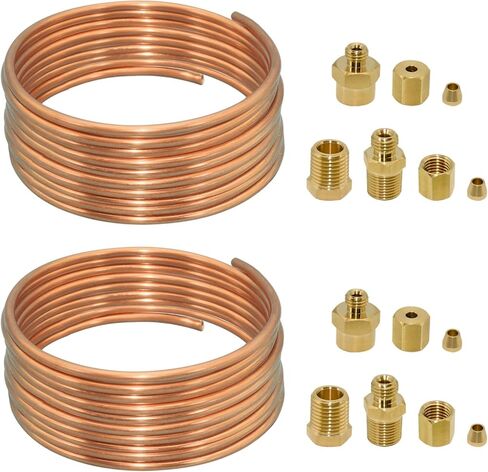 72'' Oil Pressure Gauge Tubing Kit, Set of Copper Tube and Threaded Parts, Universal Fit in Saudi Arabia