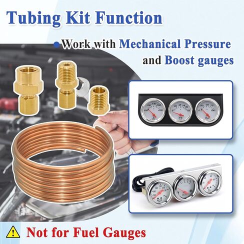 72'' Oil Pressure Gauge Tubing Kit, Set of Copper Tube and Threaded Parts, Universal Fit in Saudi Arabia