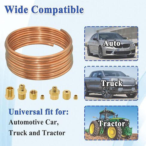 72'' Oil Pressure Gauge Tubing Kit, Set of Copper Tube and Threaded Parts, Universal Fit in Saudi Arabia