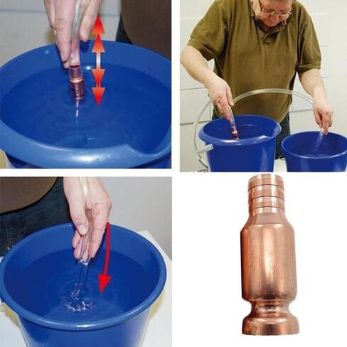 2 Pcs Red Copper Siphon Filler Oil Pump Manual Oil Suction Pipe Fittings Siphon Connector in Saudi Arabia