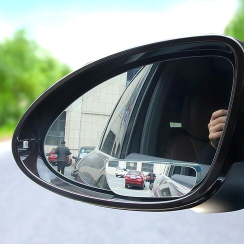 مرآة النقطة العمياء الزجاجية عالية الدقة، مرآة رؤية جانبية مستطيلة الشكل مؤطرة للنقطة العمياء مع عصا قابلة للتعديل بزاوية واسعة، ملحقات عالمية للسيارات وسيارات الدفع الرباعي والشاحنات، عبوة من قطعتين in Kuwait