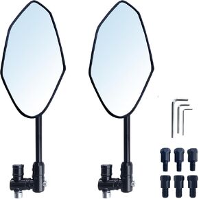 MAMIKO Universal Motorcycle Rear View Mirrors for M8 M10 Threaded Bolt Double Take Mirror Mount Compatible with Motorcycle Scooter Moped Polaris Sportsman Honda ATV Dirt Bike Cruiser in Kuwait