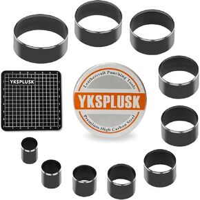 Leather Circle Cutter Tool Set, 10 Pieces Circle Punch Tools 15 20 25 30 35 40 45 50 55 60mm, High Carbon Steel Round Cutting Dies - Leather Hole Punch Tool Kit for DIY Leathercrafts in Kuwait