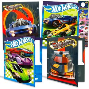 مجموعة مجلدات هوت ويلز - حزمة تحتوي على 4 مجلدات مغلفة مع جيبين لكل منها للمكتب والفصول الدراسية بالإضافة إلى المزيد | العجلات الساخنة العودة إلى اللوازم المدرسية in Kuwait