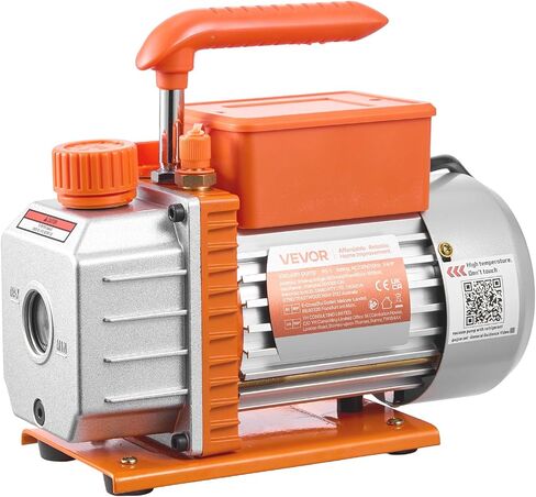 VEVOR AC Vacuum Pump and Gauge Set, 3.5 CFM 1/4 HP, Single Stage Rotary Vane HVAC Vacuum Pump, A/C Manifold Gauge Kit, for R134a R22 R410a R1234YF R32, with Carry Bag, for Auto HVAC Air Conditioning in Saudi Arabia
