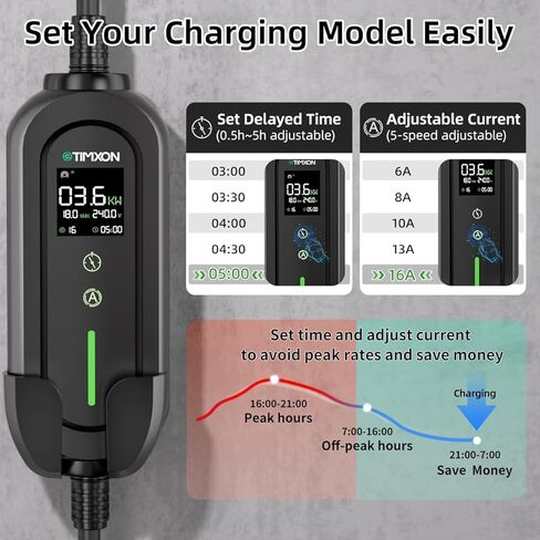 شاحن سيارة محمول من المستوى 1&2 - معتمد من ETL، شاحن EV بقوة 110 فولت - 240 فولت مع كابل 25 قدم، قابس NEMA 6-20 ومحطة شحن EV بمحول NEMA 5-15، شواحن EV احتياطية محمولة لجميع سيارات SAE J1772 in Kuwait