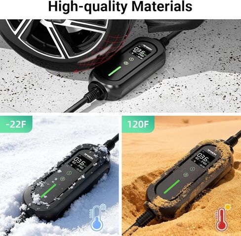 شاحن سيارة محمول من المستوى 1&2 - معتمد من ETL، شاحن EV بقوة 110 فولت - 240 فولت مع كابل 25 قدم، قابس NEMA 6-20 ومحطة شحن EV بمحول NEMA 5-15، شواحن EV احتياطية محمولة لجميع سيارات SAE J1772 in Kuwait