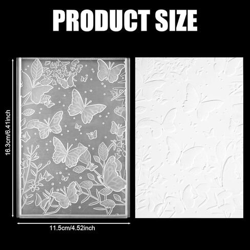3D Embossing Folders, Textured Flowers Leaves Embossed Template 5x7 Inch Embossing Folder Plastic Embossing Folders for Card Making Scrapbooking Paper Crafts in Saudi Arabia