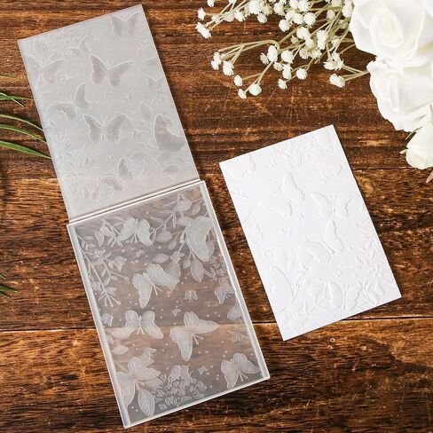 3D Embossing Folders, Textured Flowers Leaves Embossed Template 5x7 Inch Embossing Folder Plastic Embossing Folders for Card Making Scrapbooking Paper Crafts in Saudi Arabia