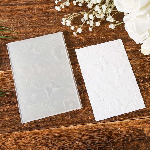 3D Embossing Folders, Textured Flowers Leaves Embossed Template 5x7 Inch Embossing Folder Plastic Embossing Folders for Card Making Scrapbooking Paper Crafts in Saudi Arabia