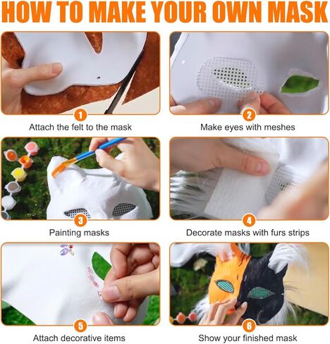 WAYNHUI Diy Therian Mask Kit مادة قناع ثعلب القط الفارغة - من أجل Therian Gear Stuff for Halloween، Cosplay، Masquerade، Party. in Kuwait