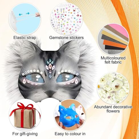 WAYNHUI Diy Therian Mask Kit مادة قناع ثعلب القط الفارغة - من أجل Therian Gear Stuff for Halloween، Cosplay، Masquerade، Party. in Kuwait