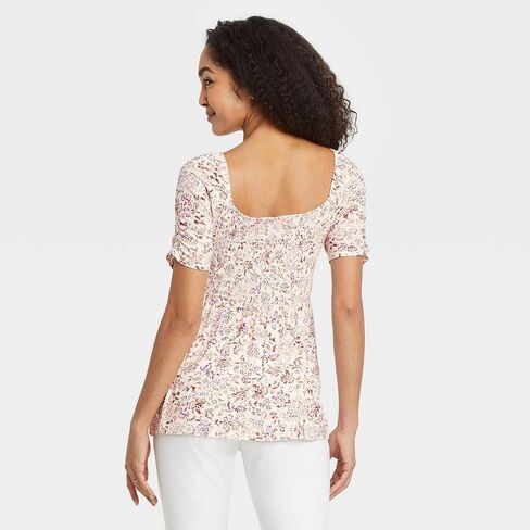 Isabel Maternity by Ingrid & Isabel Elbow Sleeve Smocked Maternity Top - in Saudi Arabia