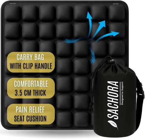 Inflatable Travel Seat Cushion for Airplane & Office – Airplane Seat Cushion for Long Flights, Portable Seat Pad for Plane Travel, Tailbone & Lower Back Pressure Relief in Saudi Arabia