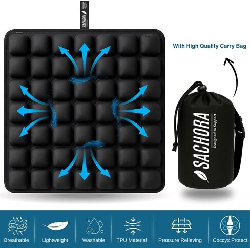 Inflatable Travel Seat Cushion for Airplane & Office – Airplane Seat Cushion for Long Flights, Portable Seat Pad for Plane Travel, Tailbone & Lower Back Pressure Relief in Saudi Arabia