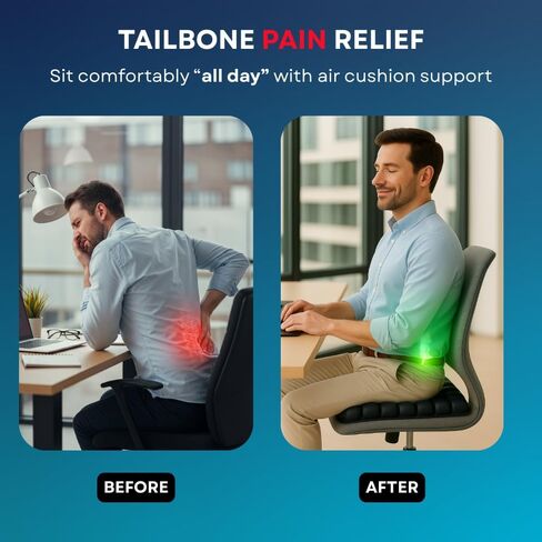 Inflatable Travel Seat Cushion for Airplane & Office – Airplane Seat Cushion for Long Flights, Portable Seat Pad for Plane Travel, Tailbone & Lower Back Pressure Relief in Saudi Arabia