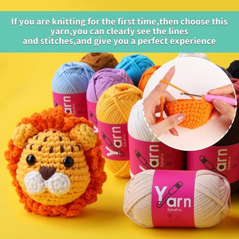 Crochet Yarn with Cotton Yarn for Crocheting - Crochet Knitting Yarn for Beginners with Easy-to-See Stitches - Yarn for Crocheting - Parfait Chunky Yarn -Cotton-Nylon Blend (Black) in Saudi Arabia