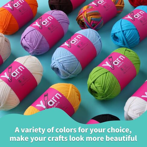 Crochet Yarn with Cotton Yarn for Crocheting - Crochet Knitting Yarn for Beginners with Easy-to-See Stitches - Yarn for Crocheting - Parfait Chunky Yarn -Cotton-Nylon Blend (Black) in Saudi Arabia