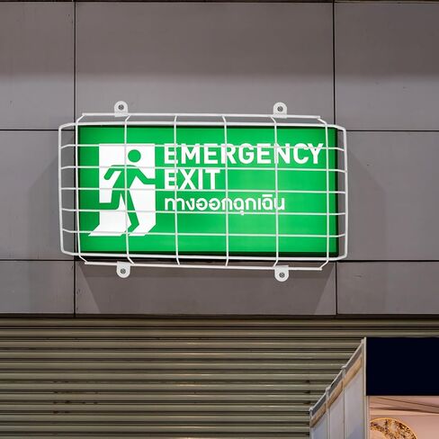 Milisten Exit Sign Protective Cage Metal Wire Guard Adjustable Emergency Light Shield for School Wall Mounted Safety Cover in Saudi Arabia