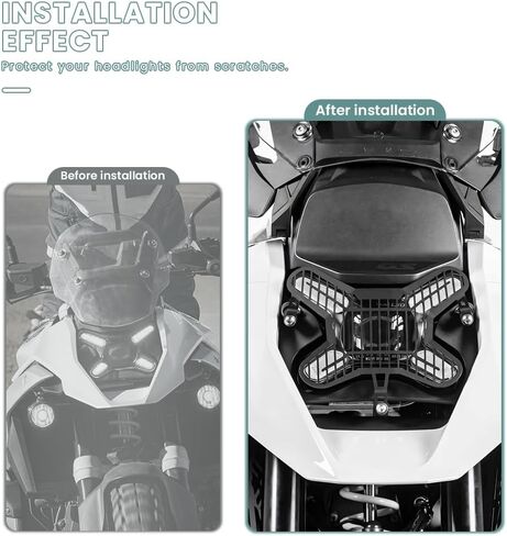 Motorcycle Light Guard Headlight Grill Protector Windsceen Cover For BMW R 1300GS R1300 GS 2023 2024 Accessories (Black Grille) in Saudi Arabia