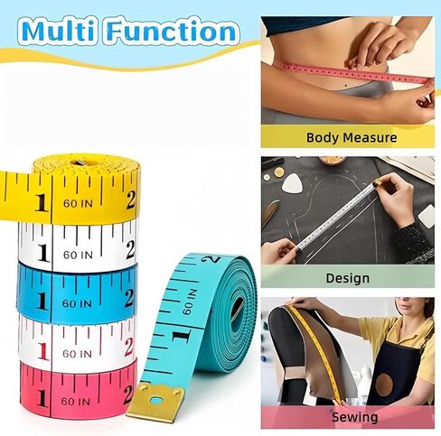 6 Pack 60-inch/150-cm*1.3cm Double Scale Rule,Tape Measure for Body Fabric Sewing Tailor Cloth Knitting Vinyl Home Craft Measurements in Saudi Arabia