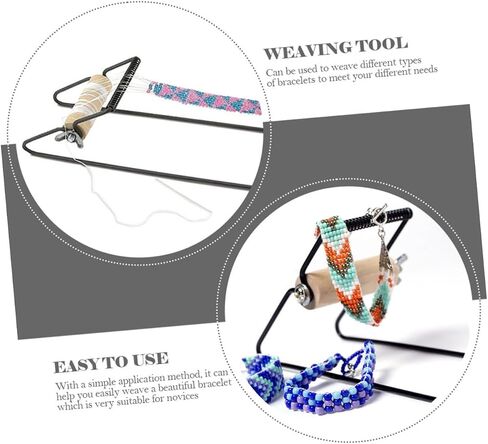HOMSFOU DIY سوار النسيج أداة حبة المنوال لحرف المجوهرات اليدوية تصميم دائم يدعم أنماط النسيج المتعددة لإنشاء الأساور المخصصة والديكور in Saudi Arabia