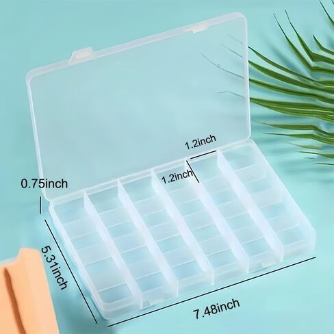 24 Grids Clear Plastic Storage Container With Adjustable Divider, Clear Compartment Container Storage for Beads, Crafts, Art DIY, Jewelry, Screws, Thread, Fishing Gear, Small Items in Saudi Arabia