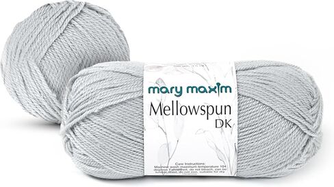 Mary Maxim Mellowspun DK Weight Yarn, Lightweight Acrylic Yarn for Crocheting and Knitting Baby Blankets, Afghans, Sweaters, and Clothing, 284 Yards, 3.5 Oz, Dove in Kuwait