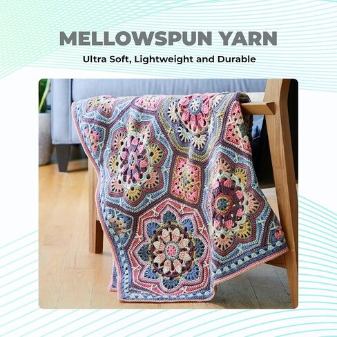 Mary Maxim Mellowspun DK Weight Yarn, Lightweight Acrylic Yarn for Crocheting and Knitting Baby Blankets, Afghans, Sweaters, and Clothing, 284 Yards, 3.5 Oz, Dove in Kuwait