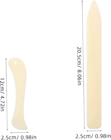 2pcs Bone Folder Tool for Paper Crafting Plastic Creaser for Bookbinding and Scoring Curved and Straight Burnishing Tools for Handmade Projects in Saudi Arabia
