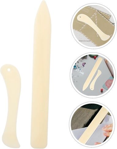 2pcs Bone Folder Tool for Paper Crafting Plastic Creaser for Bookbinding and Scoring Curved and Straight Burnishing Tools for Handmade Projects in Saudi Arabia