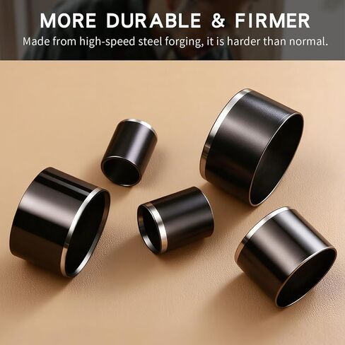 Leather Circle Cutter Tool Set, 10 Pieces Circle Punch Tools 15 20 25 30 35 40 45 50 55 60mm, High Carbon Steel Round Cutting Dies - Leather Hole Punch Tool Kit for DIY Leathercrafts in Kuwait