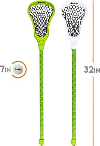 Franklin Sports 32in Youth Practice Lacrosse Stick and Ball for Ages 3+ - Learn to Play and Teach Fundamentals - Perfect for Beginners - 2 Practice Lacrosse Sticks and 1 Practice Lacrosse Ball in Kuwait