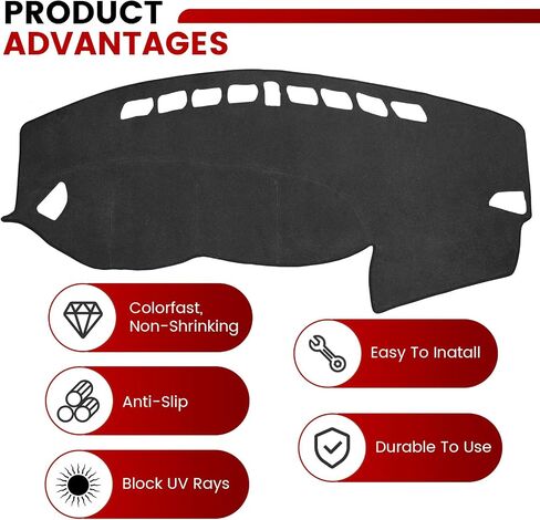 Dash Cover Dashboard Mat Dash Mat Carpet Pad Replacement for Hyundai Tucson 2016 2017 2018 Sunshield Protector Interior Pad (Black) in Saudi Arabia