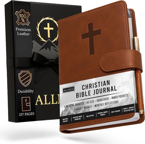 Bible Study Journal – Guided Prayer Journal with Daily Scripture Prompts & Reflections – Premium Leather Christian Gift for Faith & Spiritual Growth in Saudi Arabia