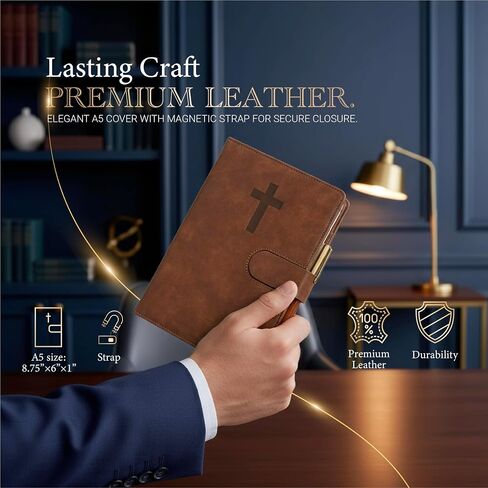 Bible Study Journal – Guided Prayer Journal with Daily Scripture Prompts & Reflections – Premium Leather Christian Gift for Faith & Spiritual Growth in Saudi Arabia
