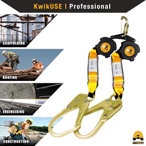 KwikSafety - حبل إنقاذ ذاتي السحب من شبكة كوبرا مقاس 6 بوصات [KIT] فئة 1 حبل أمان قابل للسحب SRL ANSI OSHA Fall Gear in Saudi Arabia