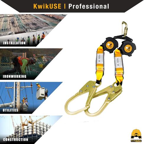KwikSafety - حبل إنقاذ ذاتي السحب من شبكة كوبرا مقاس 6 بوصات [KIT] فئة 1 حبل أمان قابل للسحب SRL ANSI OSHA Fall Gear in Saudi Arabia