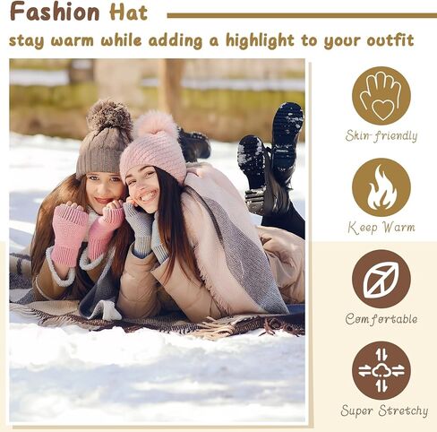 Maasechs 4 Pairs Knitting Kit for Beginners Adults Learn to Knit Gloves Hat Scarf Complete Knitting Crochet Starter Kit with Yarn Needles Stitch Markers Instruction Craft DIY Gift for Women Men Winter in Saudi Arabia