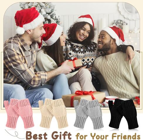Maasechs 4 Pairs Knitting Kit for Beginners Adults Learn to Knit Gloves Hat Scarf Complete Knitting Crochet Starter Kit with Yarn Needles Stitch Markers Instruction Craft DIY Gift for Women Men Winter in Saudi Arabia